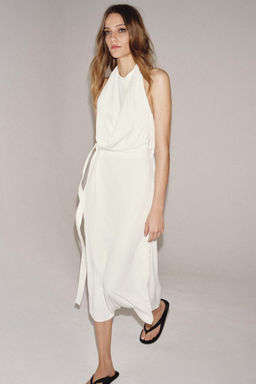 VESTIDO HALTER FLUIDO ZW COLLECTION / Blanco roto - Zara фото 11