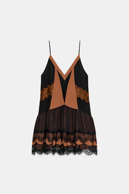 LACE TRIM SHORT DRESS - Zara фото 7