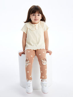 Beli Lastikli Bask?l? K?z Bebek Tayt