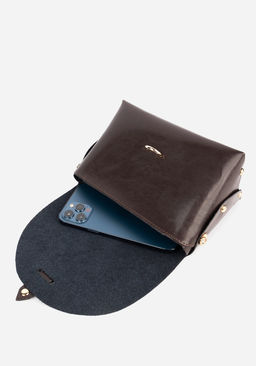 Сумка кроссбоди коричневая 1673 - L-craft фото 4