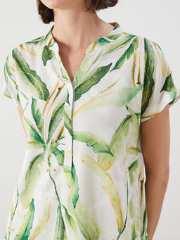 Ka??k Yaka ?i?ekli Bluz