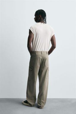 WASHED EFFECT CARPENTER TROUSERS - Zara фото 3