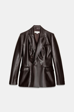 FAUX LEATHER DOUBLE-BREASTED BLAZER - Zara фото 18