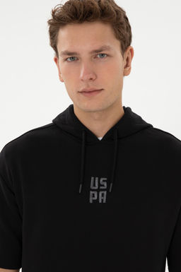 Erkek Comfort Fit Kap__onlu K_sa Kollu Siyah Sweatshirt - U.s. polo assn фото 2