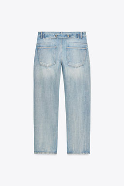 TRF STRAIGHT MID-WAIST BELTED JEANS - Zara фото 5