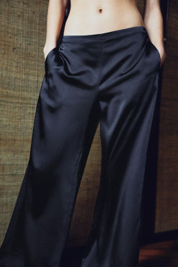 HIGH-WAIST SATIN TROUSERS - Zara фото 14