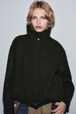 MINIMAL WOOL BOMBER JACKET ZW COLLECTION
