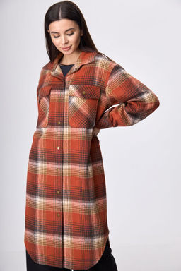 Пальто ANELLI 935 красная клетка  фото 8