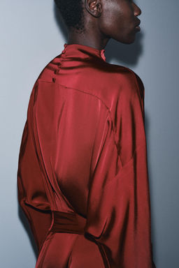 ZW COLLECTION SATIN DRESS WITH TIE DETAIL