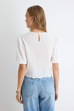 Beyaz %100 Pamuk Brode Bluz TWOSS26BZ00654 - Trendyolmilla фото 4