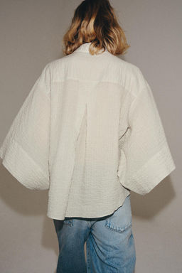 CAMISA CUADROS ZW COLLECTION / Beige - Zara фото 3