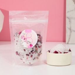 Цена за 2 шт. Соль для ванны С праздником 8 марта, с лепестками розы, 150 г, Чистое счастье