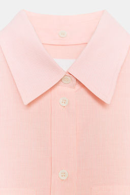 CAMISA RAYAS CUELLO DESMONTABLE ZW COLLECTION / Rosa / Blanco - Zara фото 7