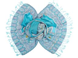 Палантин с вышивкой (шерсть вареная) в ассортименте №Тк903/21 - Ганг фото 2