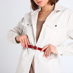 Ремень женский, ширина 2 см, винт, пряжка металл, цвет бордовый - Simaland фото 3