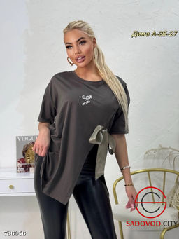 Стильная туника с разрезом и лентой - Bruno фото 8
