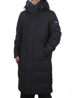 6896 BLACK Куртка мужская зимняя удлиненная (200 гр. холлофайбер)