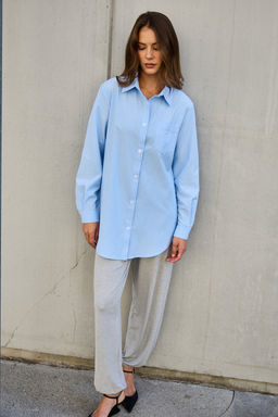 Рубашка оверсайз в полоску хлопковая