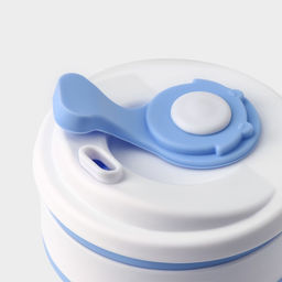 Стакан складной с крышкой Доляна «С собой», 350 мл, 8.5×14 см, голубой