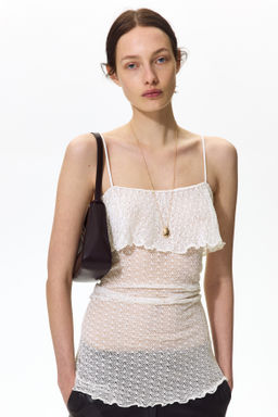 Top en punto pointelle con tirantes espagueti - H&m фото 7