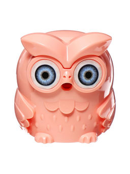 Точилка для карандашей механическая Calligrata «Сова», с контейнером, персиковая