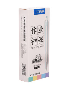 Цена за 10 шт. Ручка гелевая автоматическая 0.5 мм, стержень черный, резиновый держатель, прозрачный корпус - Simaland фото 5