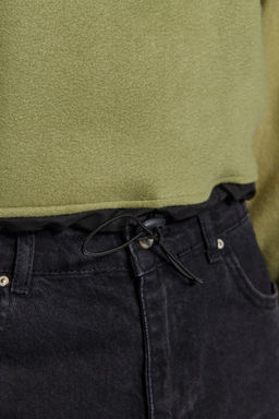 Haki Parasut Detayl? Polo Yaka Fermuarl? Stoperli Polar Crop Orme Sweatshirt TWOAW24SW00005 - Trendyolmilla фото 7