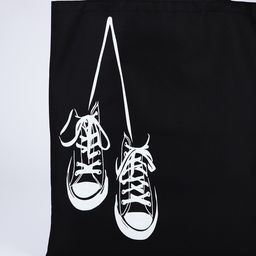 Сумка шопер Кеды, 35х0.5х40 см, отд без молнии, без подклада, чёрная - Nazamok фото 6