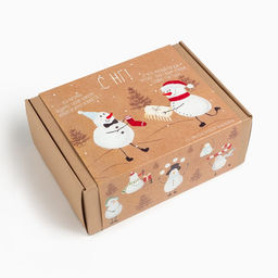 Новогодний подарочный набор «Снеговики» (плед, носки, 2 игрушки, открытка)