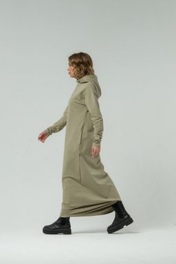 Платье футер 2хнитка петля, 95% хлопок, 5% лайкра. качество пенье. Сахара, олива - Knitka wear фото 6