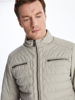 Standart Kal?p Dik Yaka Erkek Deri G?r?n?ml? Mont - Waikiki фото 3