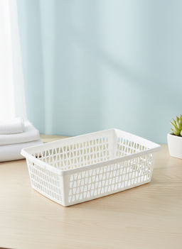 Цена за 2 шт. Корзина для хранения "Велетта" 34х21х10см белая С713БЕЛ