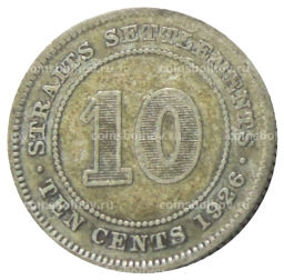 10 центов 1926 года Стрейтс Сетлментс