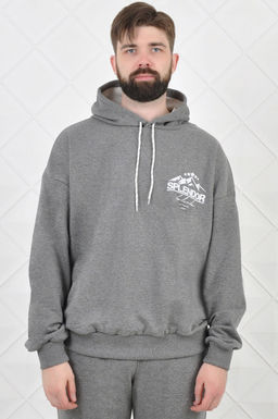 Арт. 6576 Толстовка мужская 46-54 (5 шт) Цвет:серый меланж - Идеал фото 2