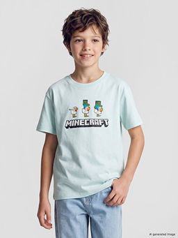 Minecraft Bask?l? Erkek ?ocuk Ti??rt