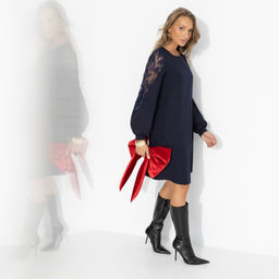 Платье с ажурными рукавами, Секрет любви (синее) - Charutti фото 6