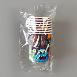 Цена за 10 шт. Стакан бумажный Монстрики, 250 мл - Страна карнавалия фото 5