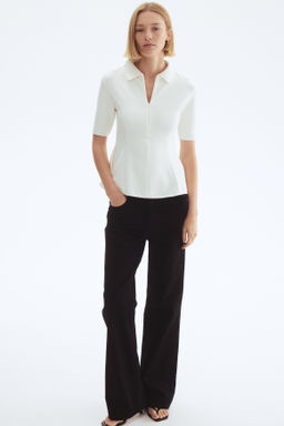 Top interlock con cuello camisero - H&m фото 6