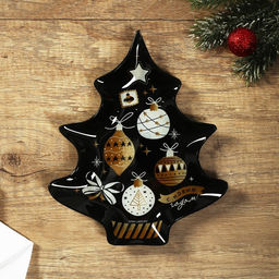 Тарелка плоская новогодняя «С Новым годом. Игрушки», 19.5×16.5 см