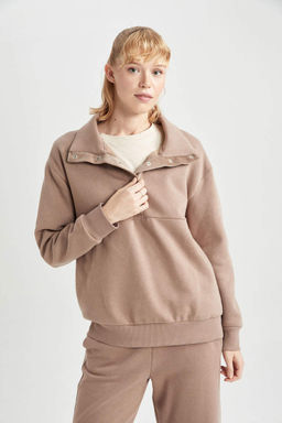 DeFactoFit Толстовка Oversize с воротником-стойкой Polar Sportsman фото 4