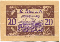 Банкнота 20 геллеров 1920 года Австрия  Санкт-Петер-на-Вимберге (нотгельд)
