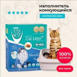 Комкующийся наполнитель с ароматом марсельского мыла, 6л, коробка