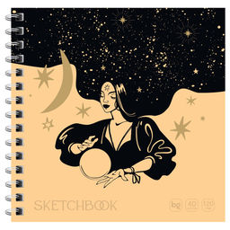 Скетчбук 170*170мм 40л., 120г/м, на гребне, карт.обложка "Divination" (Скв40гр_58078, BG)