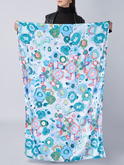 Большой, мягкий, тонкий и очень нежный двусторонний палантин с рисунком - Tantino фото 2