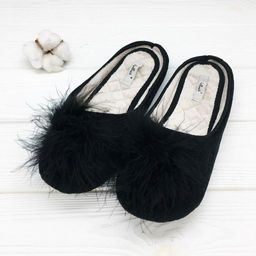 Тапочки Пушистики чёрные