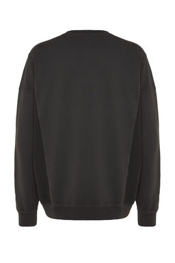 TRENDYOL MAN Antrasit %100 Pamuk Premium Oversize/Genis Kesim Eskitme/Soluk Efektli Sweatshirt TMNAW24SW00023 - Trendyolmilla фото 8