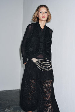 ZW COLLECTION LIMITED EDITION EMBROIDERED VELVET WAISTCOAT - Zara фото 4