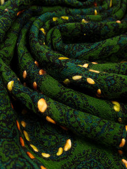 Палантин с вышивкой (шерсть вареная) № Тк906/166 - Ганг фото 3