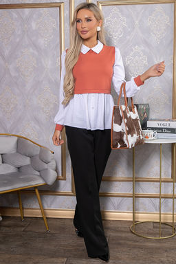 Блуза Жозетта (терракот) Б14738-3М - Lt collection фото 9