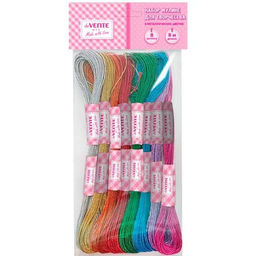 Набор ниток для вышивания (мулине) "DIY Metallic ART" полиэстеровые 12-слойные нити металлик, длина 8 м, 8 рулонов, 8 цветов, в пластиковом пакете с блистерным подвесом